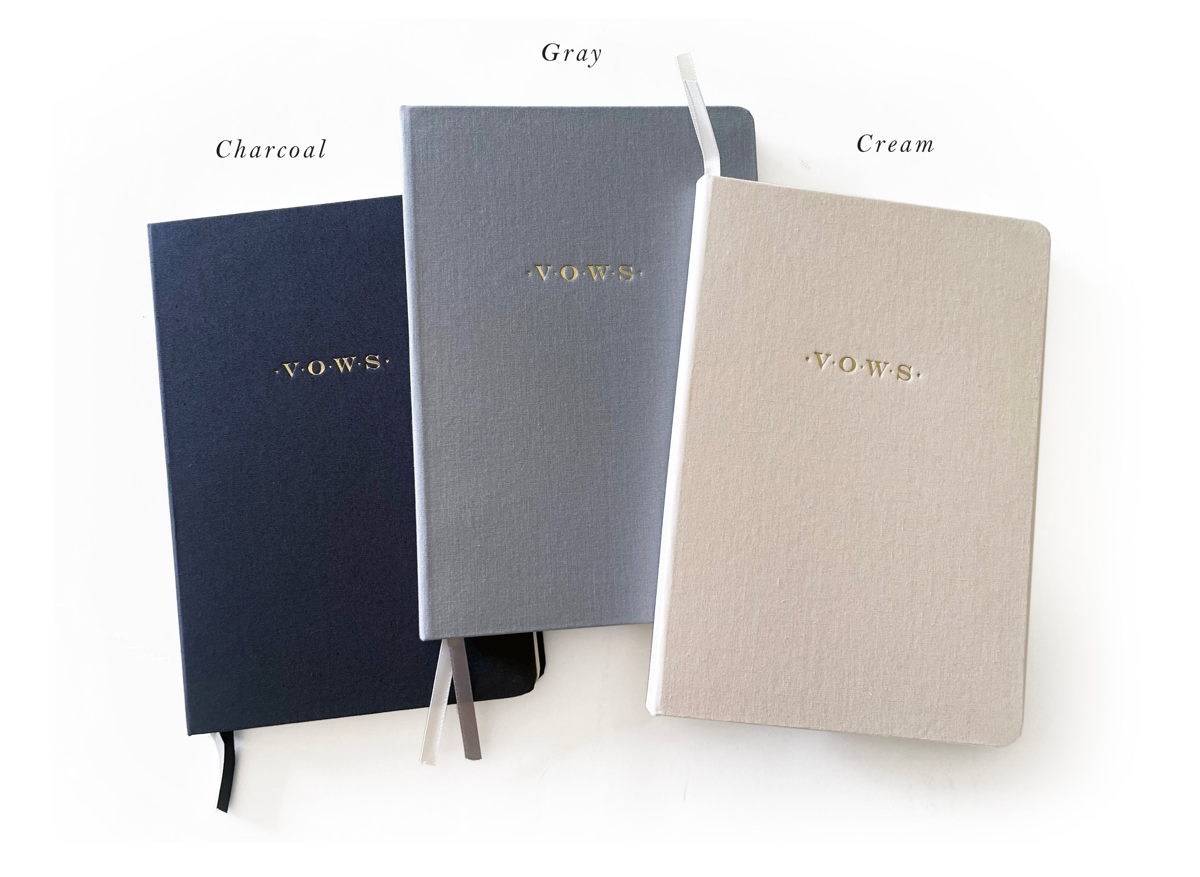 Wedding Vows Foil Embossed Linen Notebook | Neutral Hues