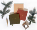 Wedding Vows Foil Embossed Square Linen Notebook | Earth Tones