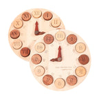 Wooden Cognitive Learning Clock – Dual-Sided Time Recognition Toy with Roman and Arabic Numerals