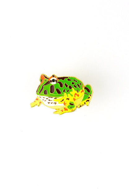 Surinam Horned Frog Enamel Pin (Ceratophrys cornuta)