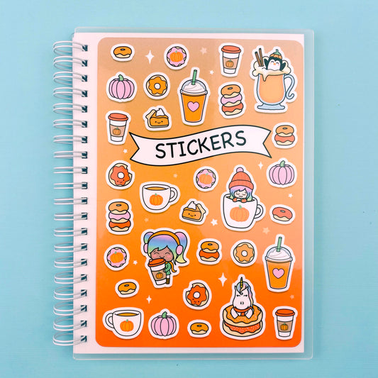 Pumpkin Spice Sticker Collage Reusable Sticker Book