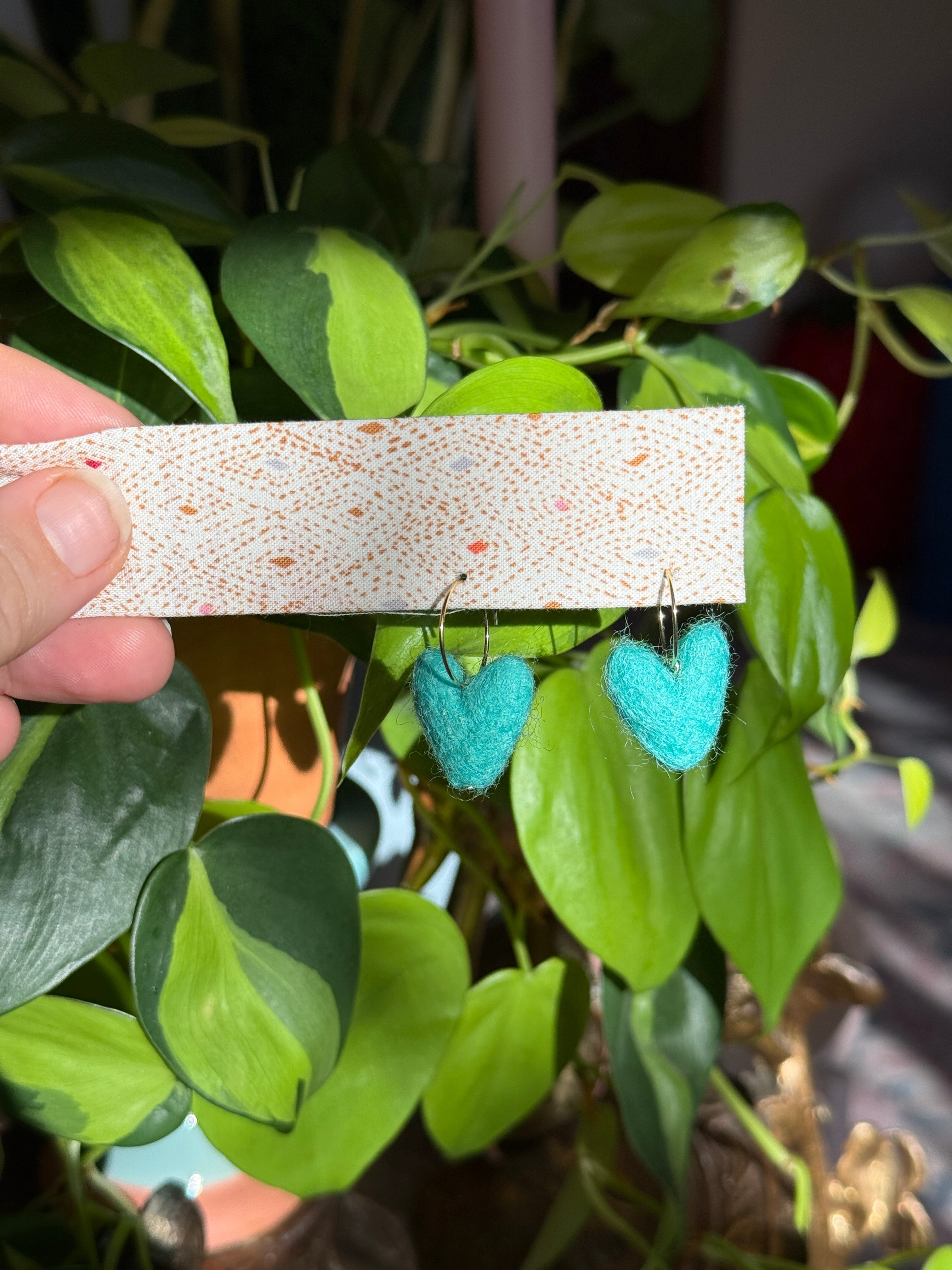 MINI Heart Felt Earrings