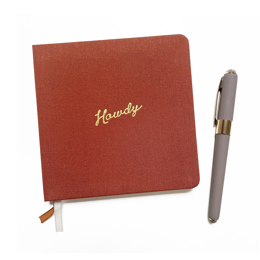 Howdy Foil Embossed Square Linen Notebook