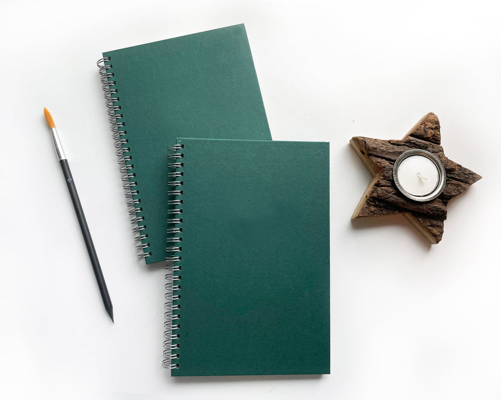 Forest Green Hardcover Spiral Notebook