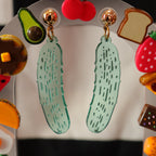 Painted Pickle Earrings