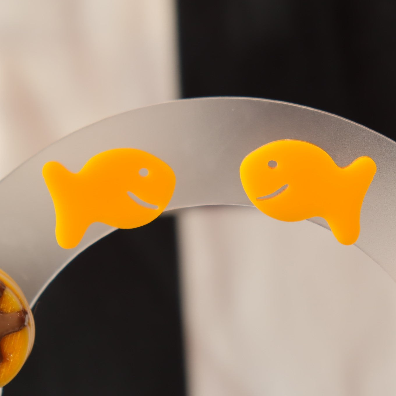 Cheddar Fish Cracker Stud Earrings