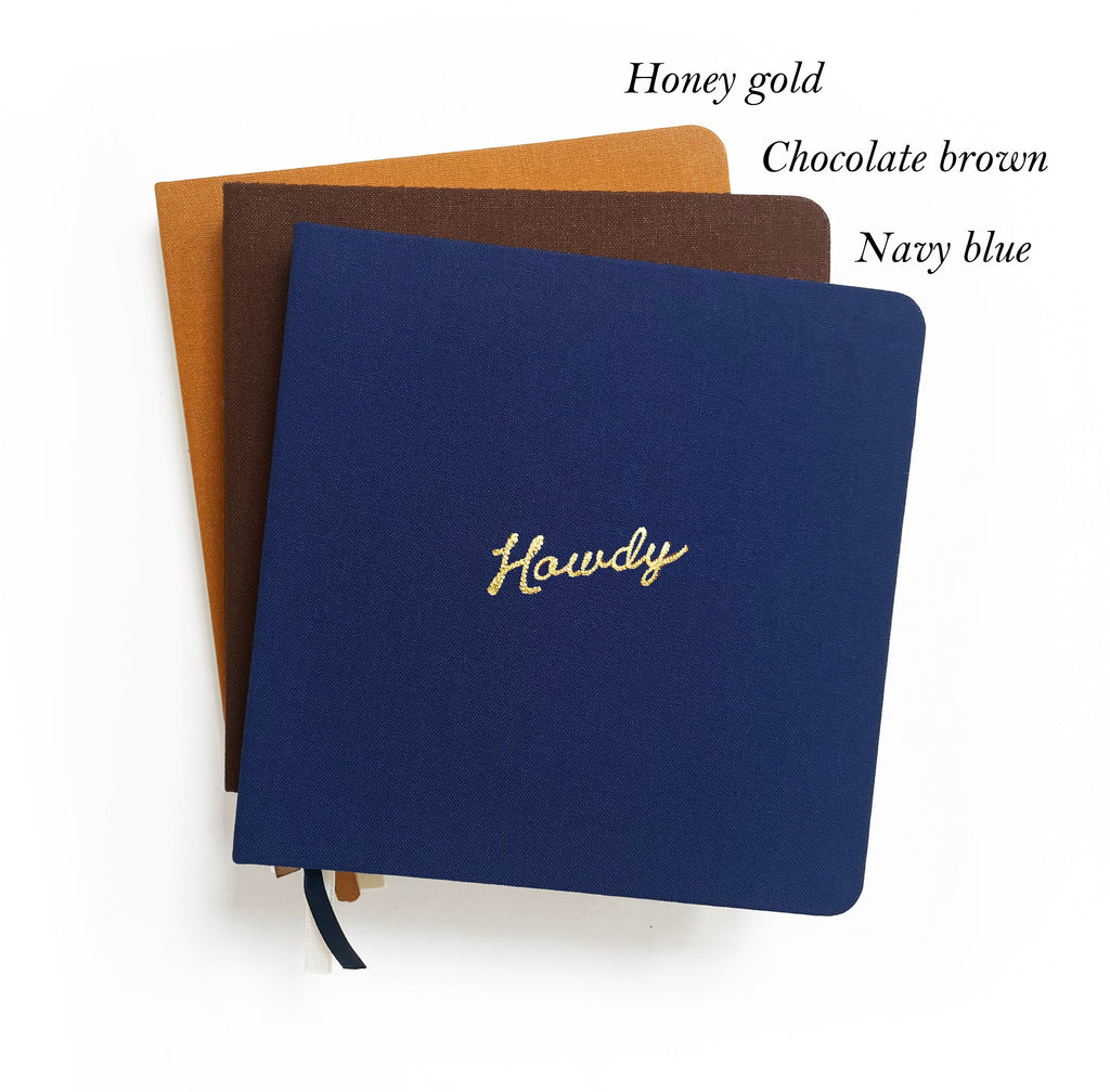 Howdy Foil Embossed Square Linen Notebook