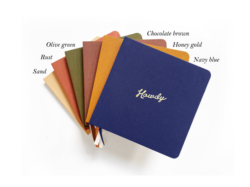 Howdy Foil Embossed Square Linen Notebook