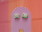 Open Book Tiny Stud Earrings