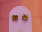 Open Book Tiny Stud Earrings