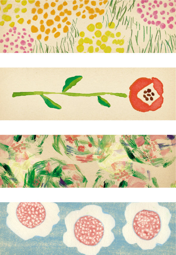 KITTA WASHI Pre-cut Decorative Tape - Basic / Flower 2