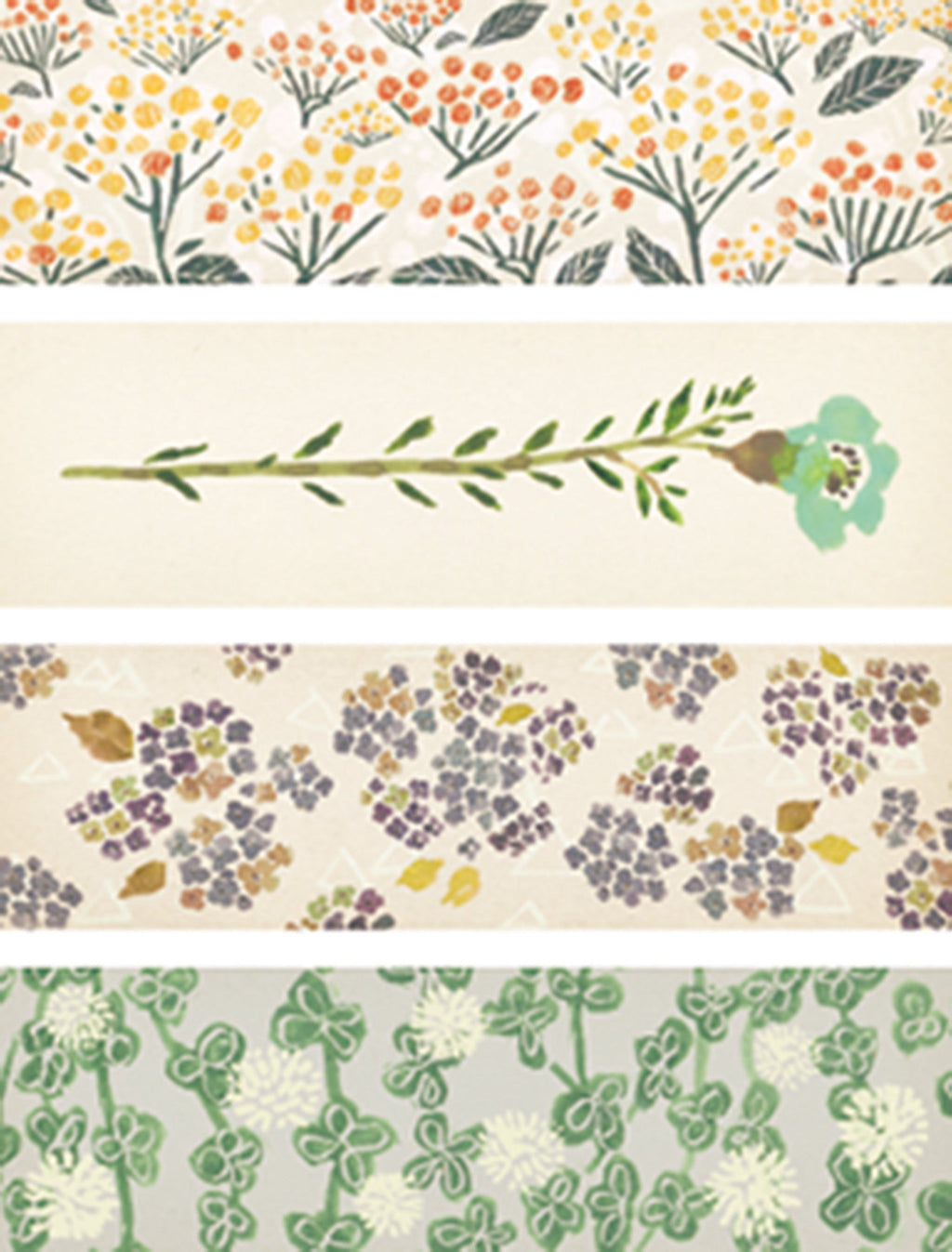 KITTA WASHI Pre-cut Decorative Tape - Basic / Flower 4