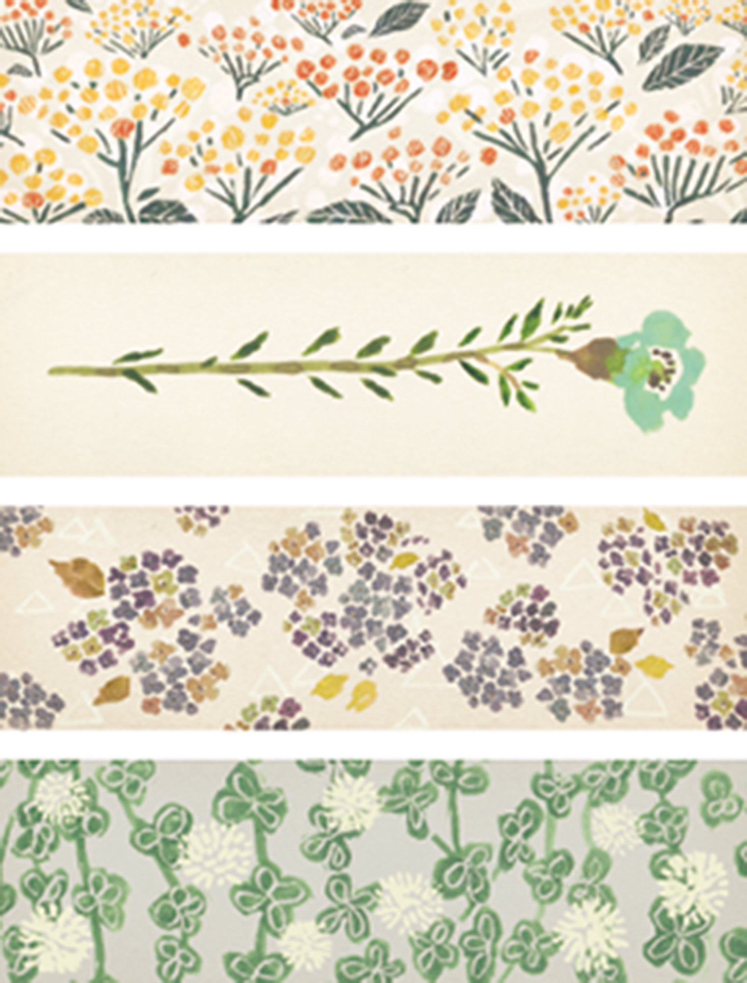 KITTA WASHI Pre-cut Decorative Tape - Basic / Flower 4