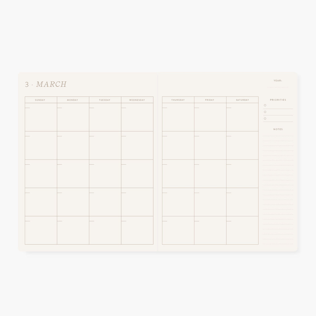 CAMELLIA | Undated Monthly Planner