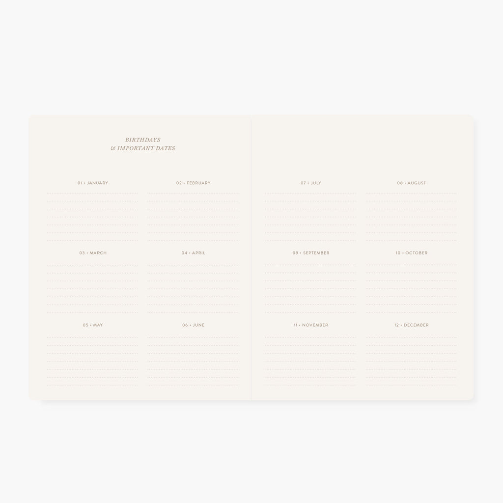 CAMELLIA | Undated Monthly Planner