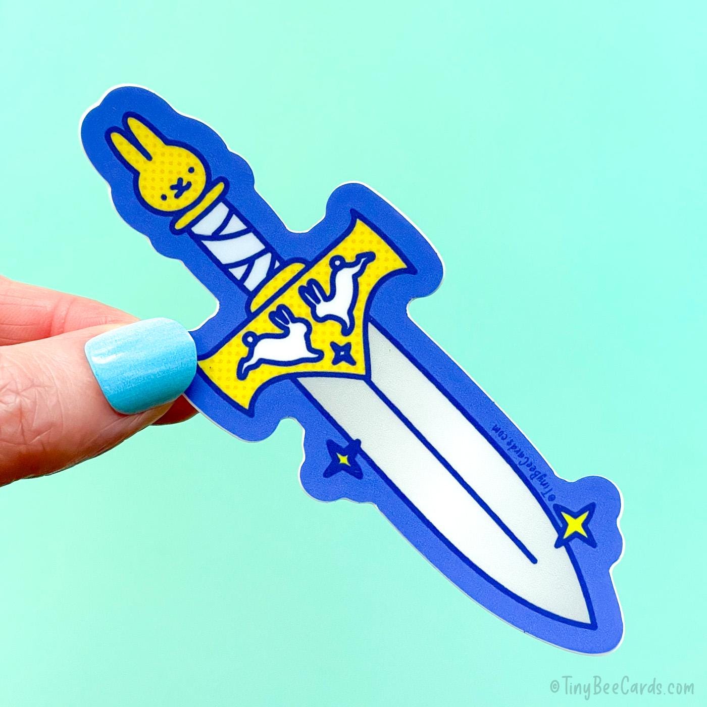 Medieval Bunny Dagger Knife Vinyl Sticker