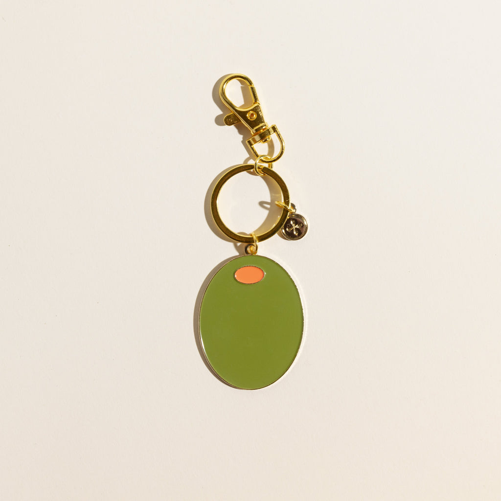 Olive Enamel Keychain & Bag Charm