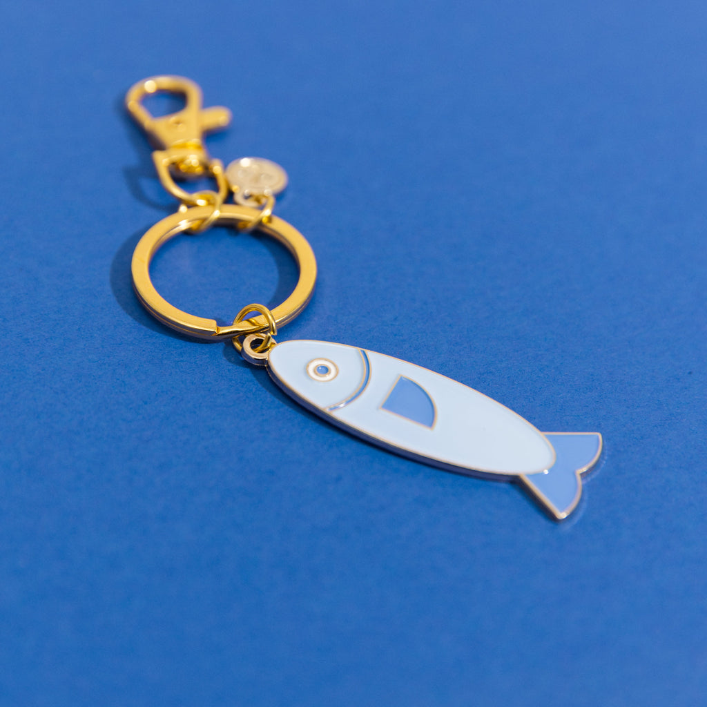 Sardine Enamel Keychain & Bag Charm