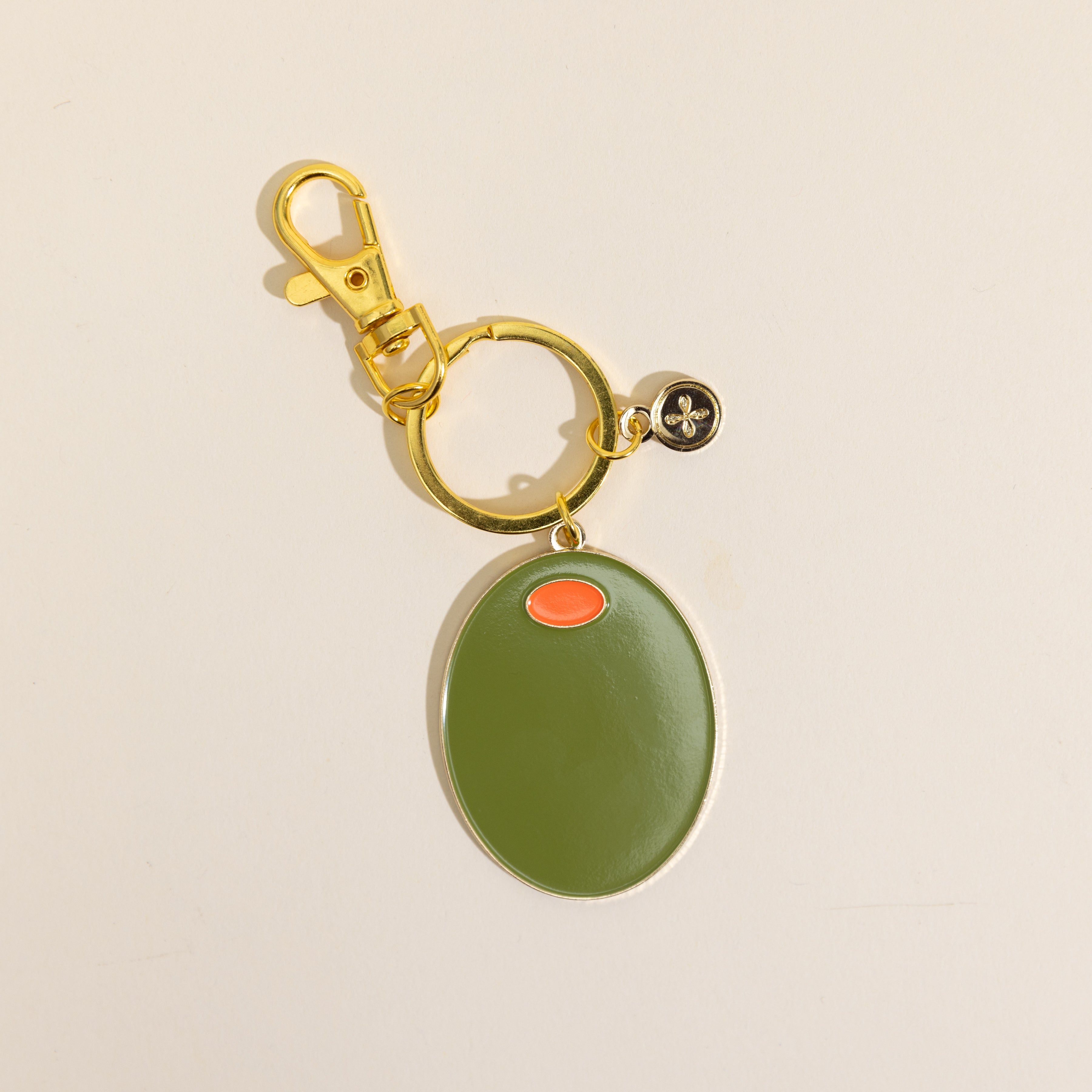 Olive Enamel Keychain & Bag Charm