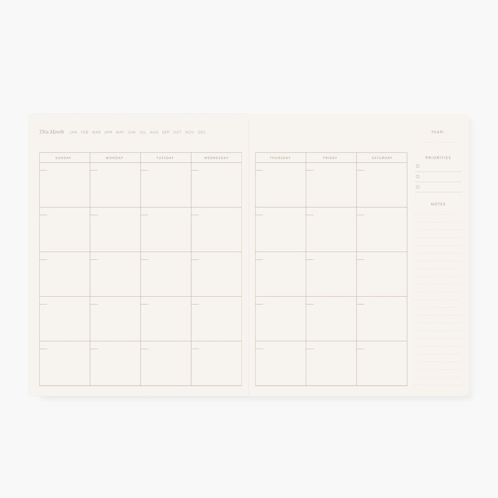 BLUE FLORAL | Undated Monthly Planner