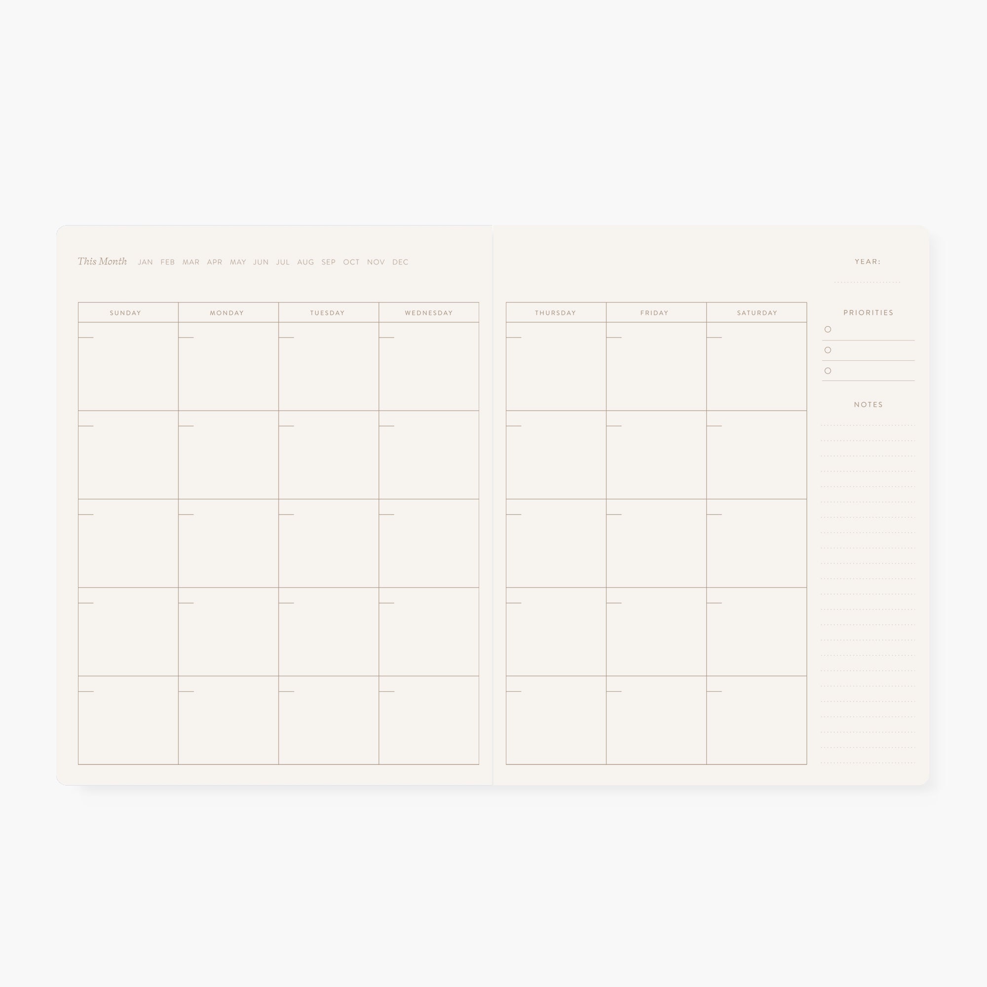 BLUE FLORAL | Undated Monthly Planner