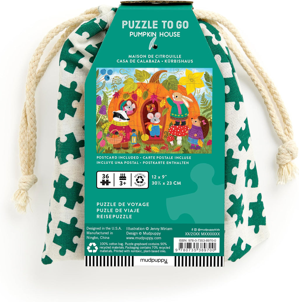 Mudpuppy - Pumpkin House 36 Piece Puzzle To Go for Kids
