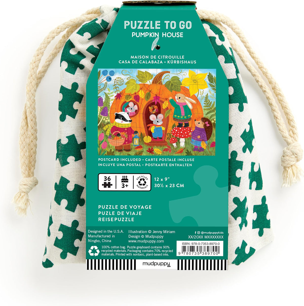 Mudpuppy - Pumpkin House 36 Piece Puzzle To Go for Kids