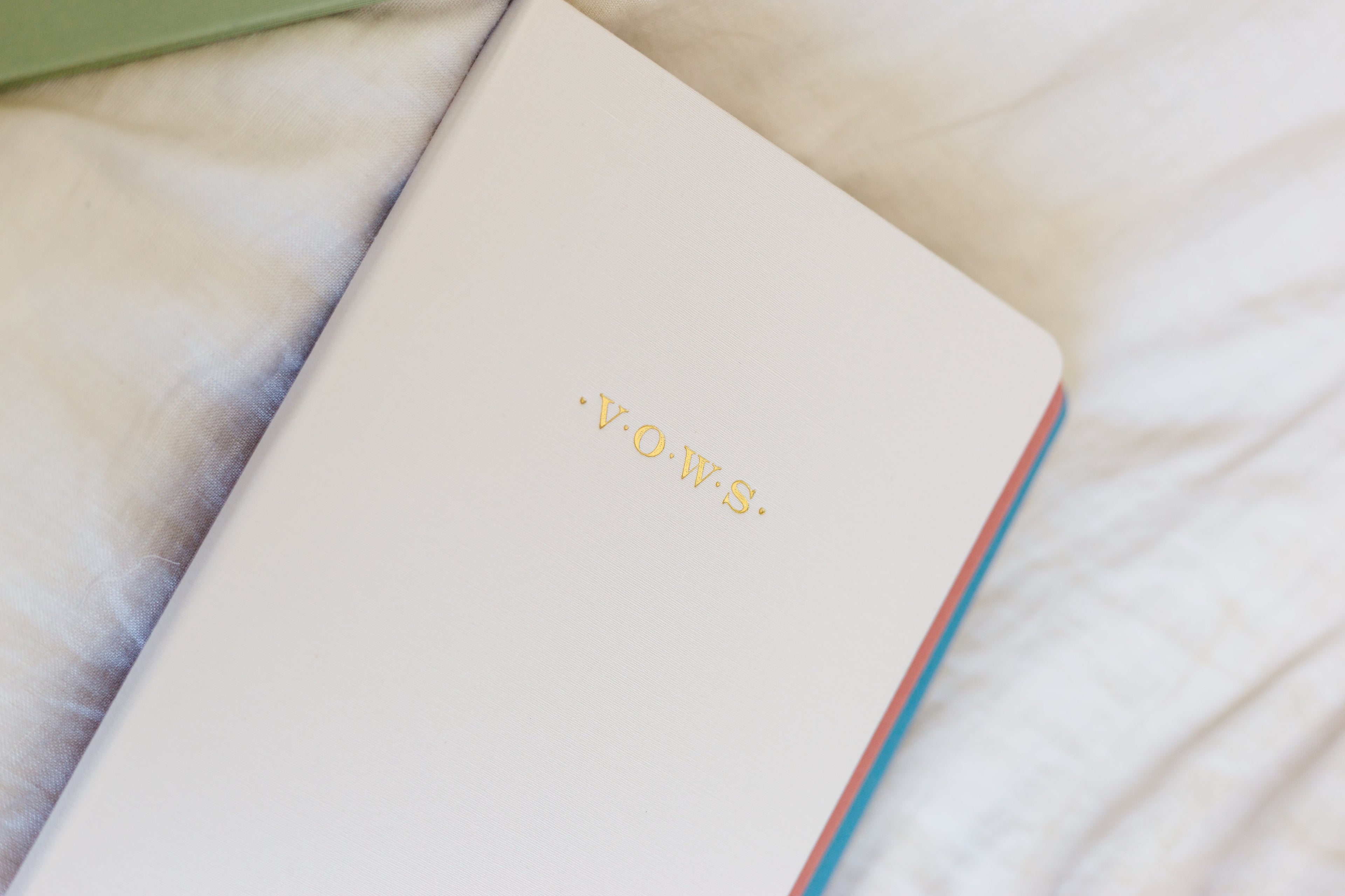 Wedding Vows Foil Embossed Linen Notebook | Neutral Hues