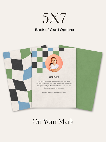 Checkered Invitation Suite | Personalized Digital Download