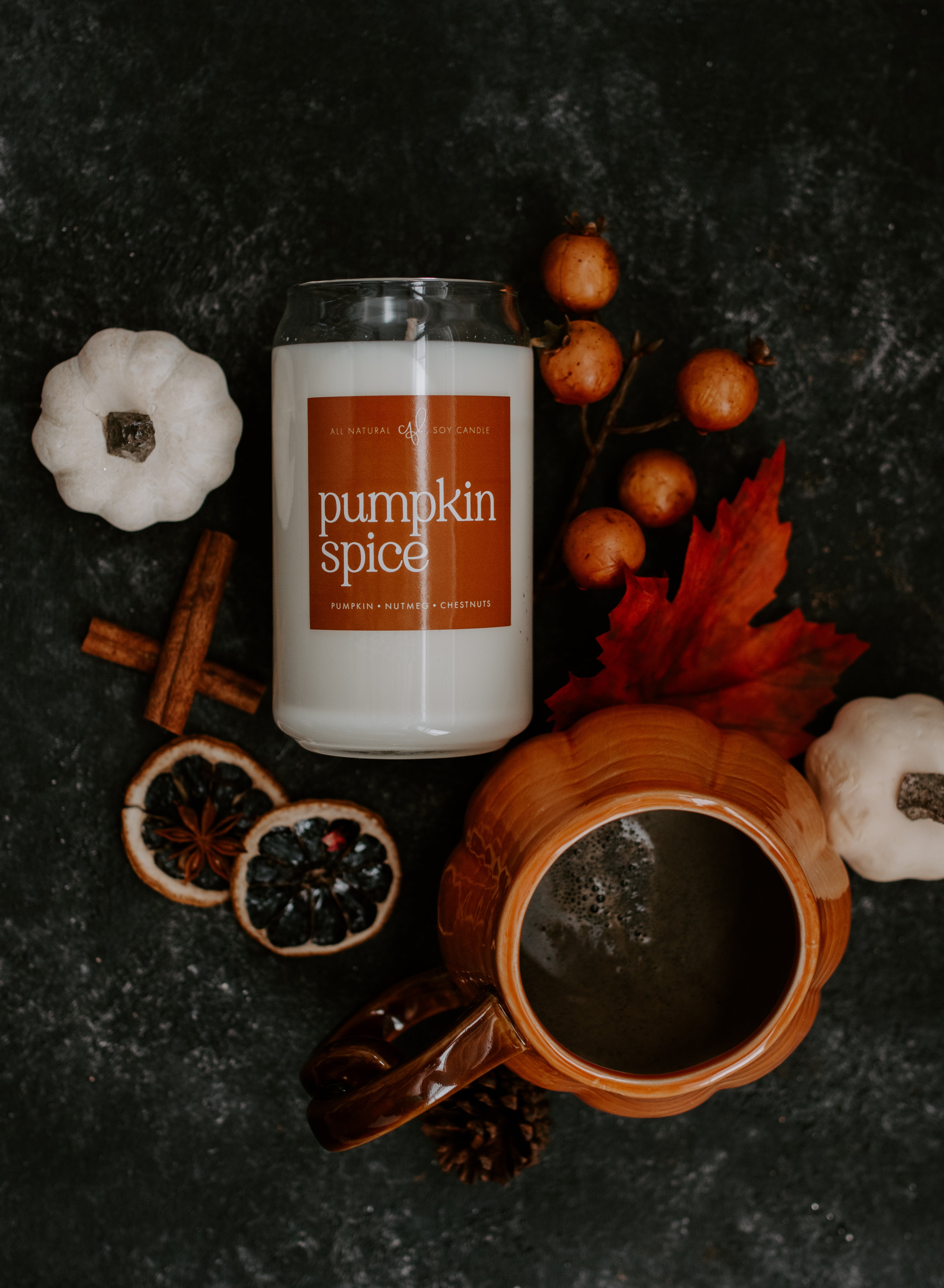 Pumpkin Spice (Cookie) - 16 oz Can Glass Candle