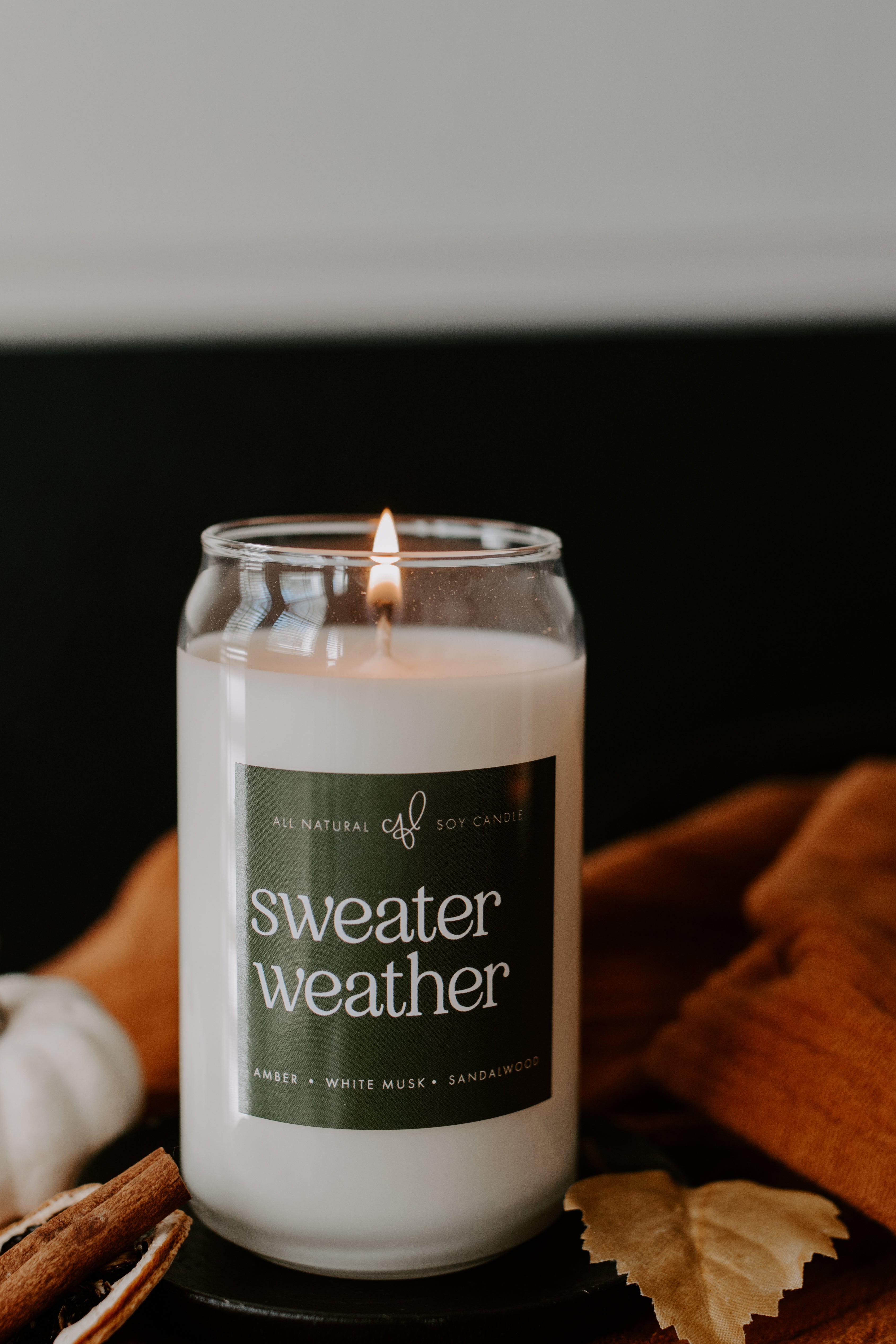 Sweater Weather - 16 oz Can Glass Candle