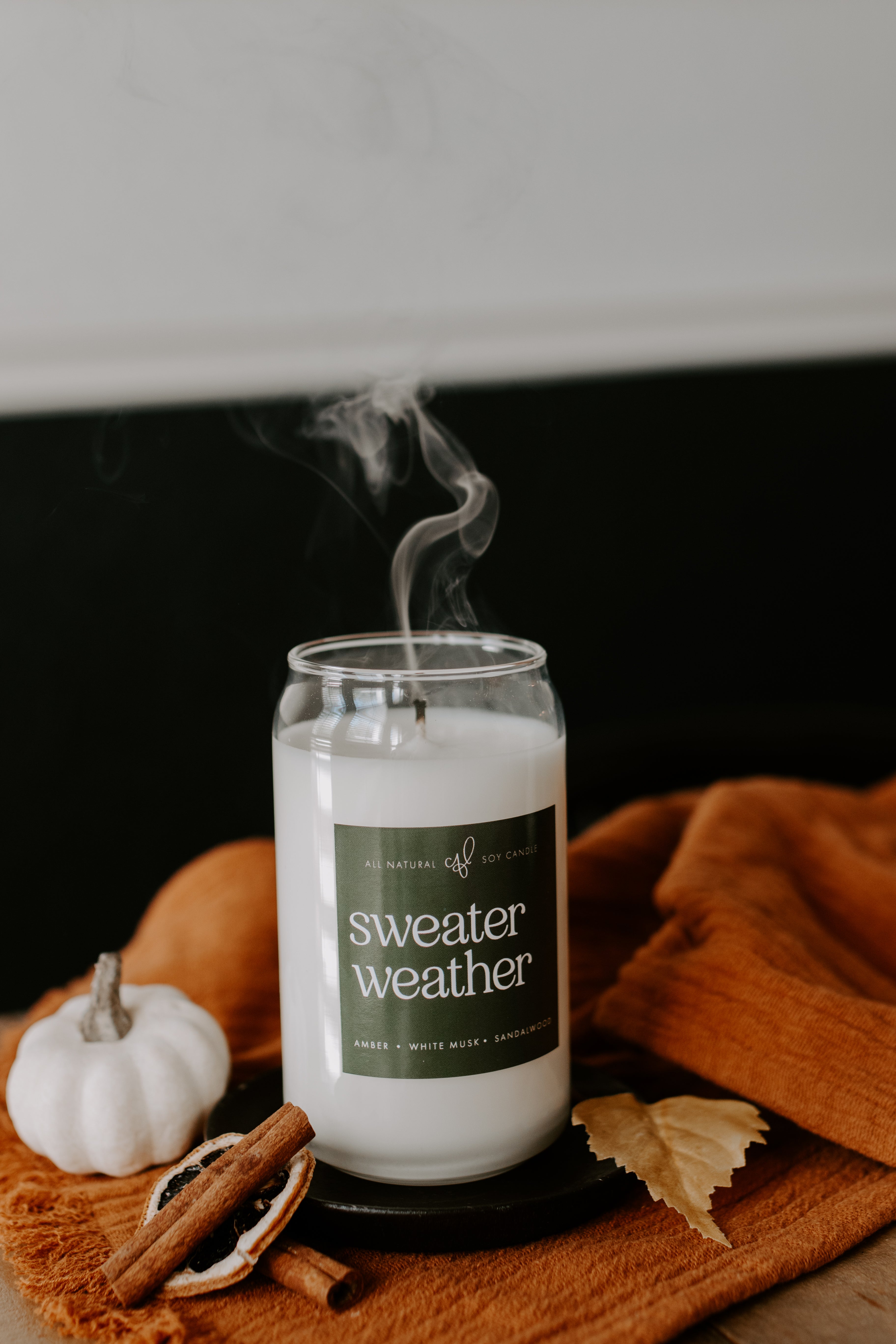Sweater Weather - 16 oz Can Glass Candle