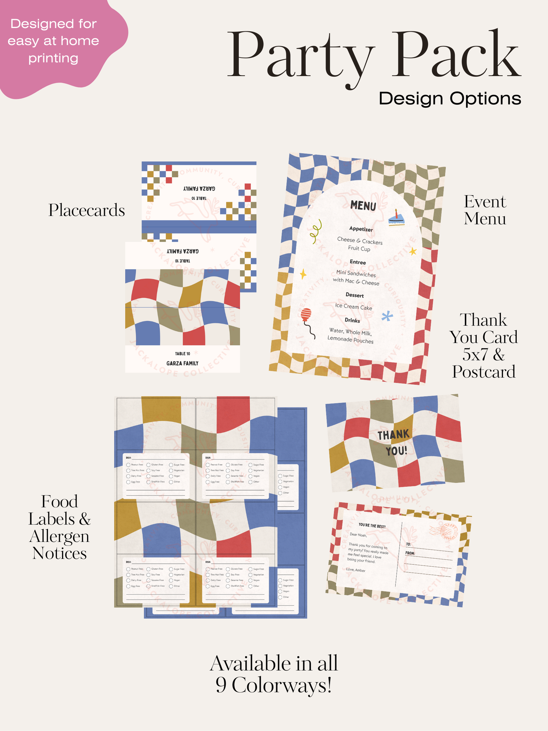 Checkered Party Pack | Personalized Digital Download