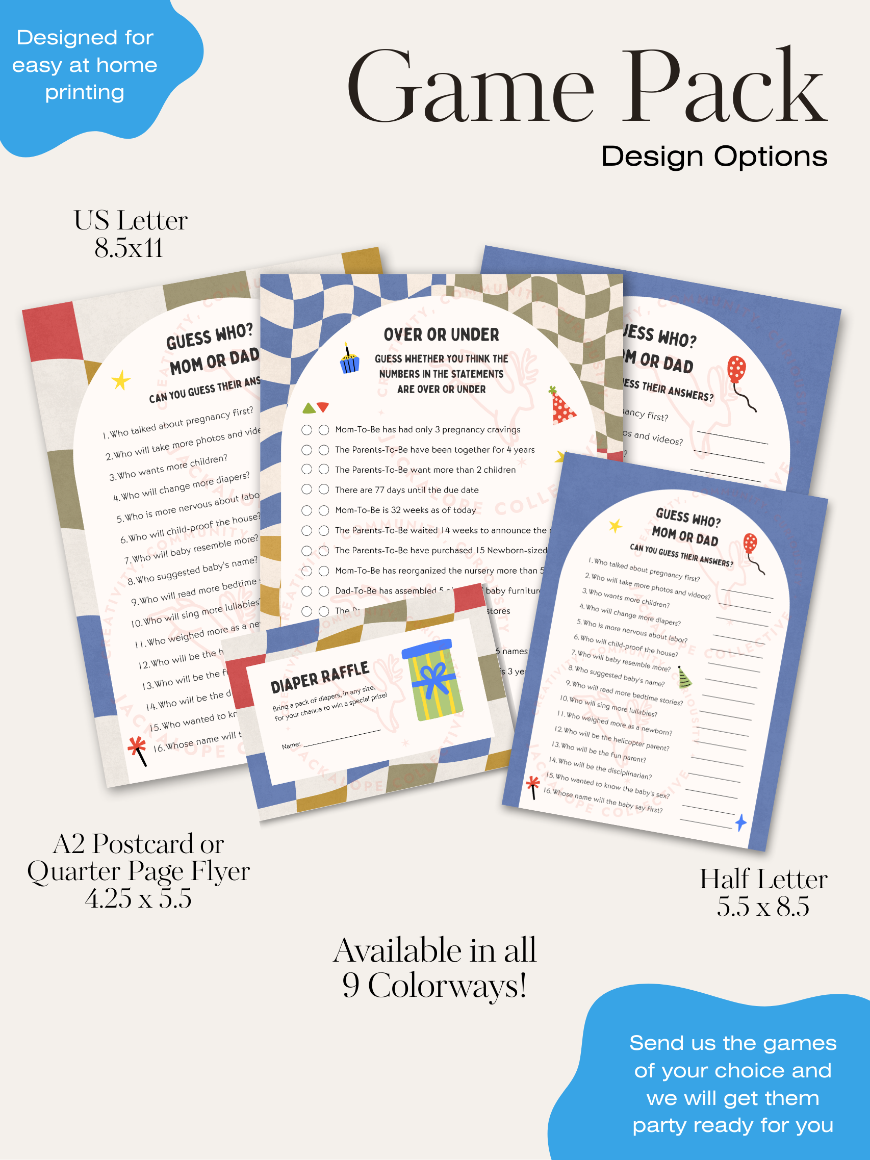 Checkered Game Pack | Personalized Digital Download