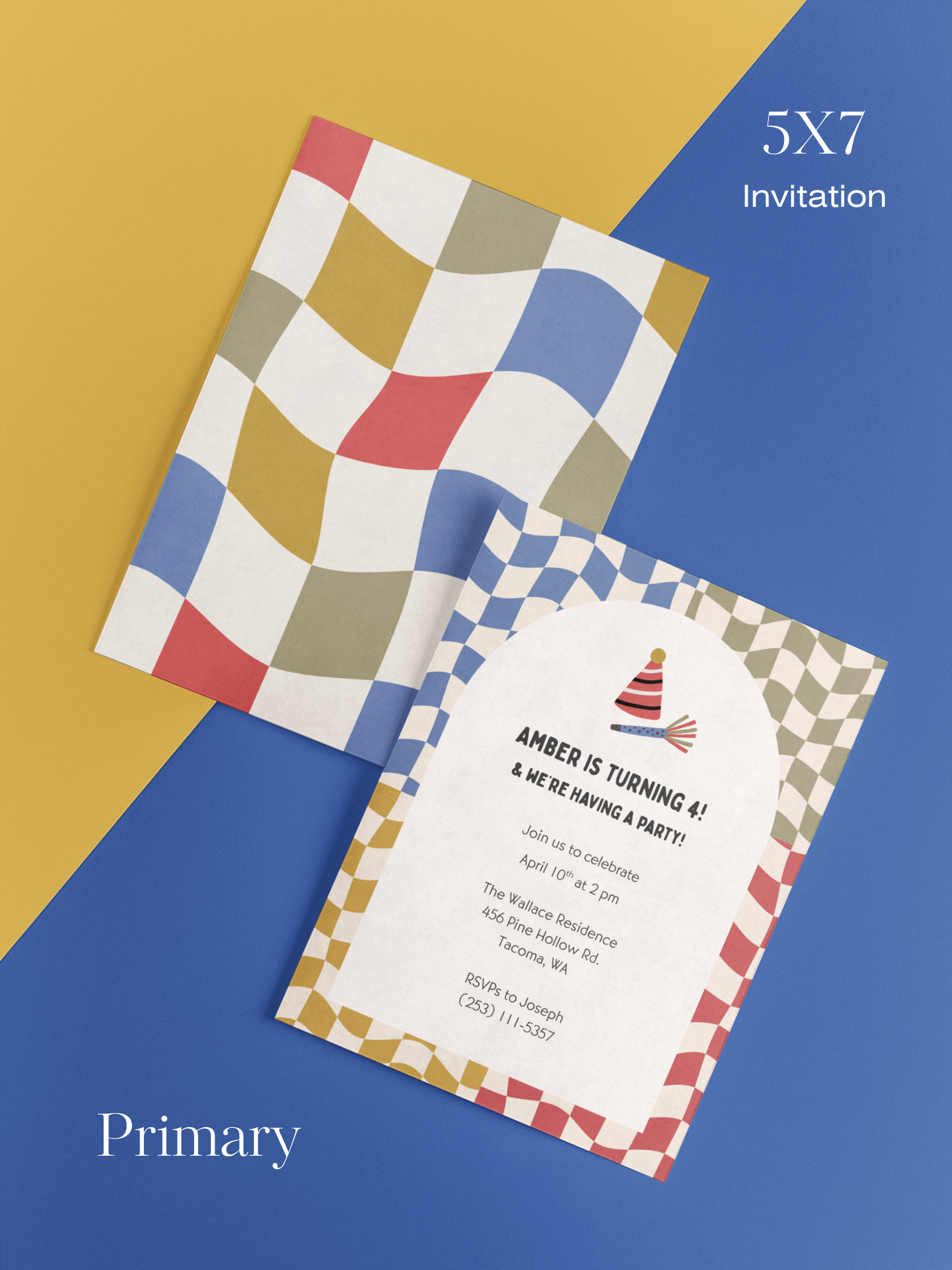 Checkered Invitation Suite | Personalized Digital Download