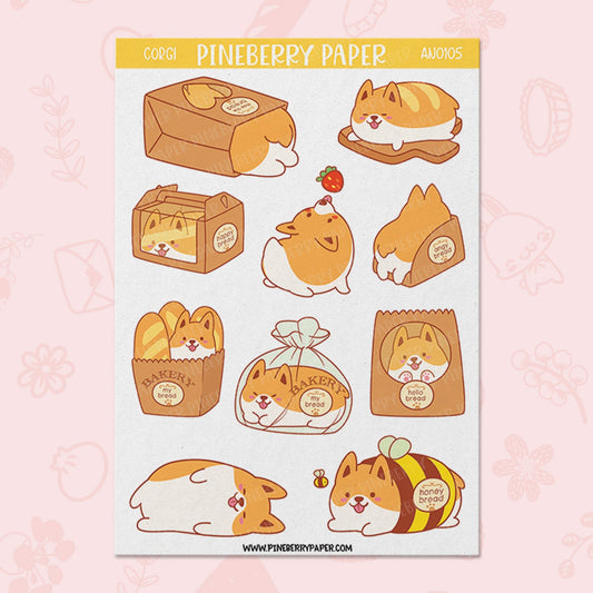 Corgi Bakery | Waterproof Matte Sticker Sheets