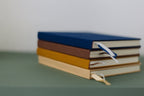 Compass Rose Foil Embossed Marigold Square Linen Notebook