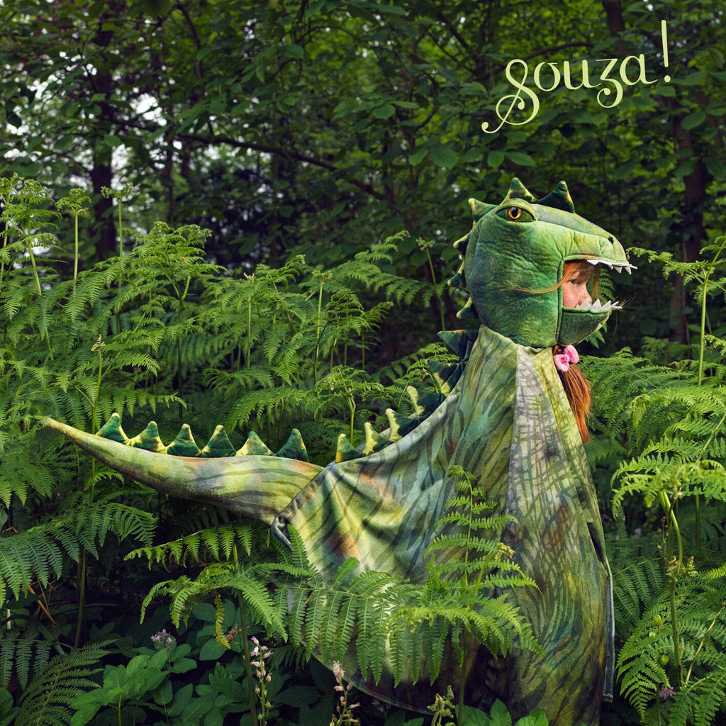 T rex Green Dragon Costume Cape for Kids - Carnival & Festive Use - sz 4–7 yrs