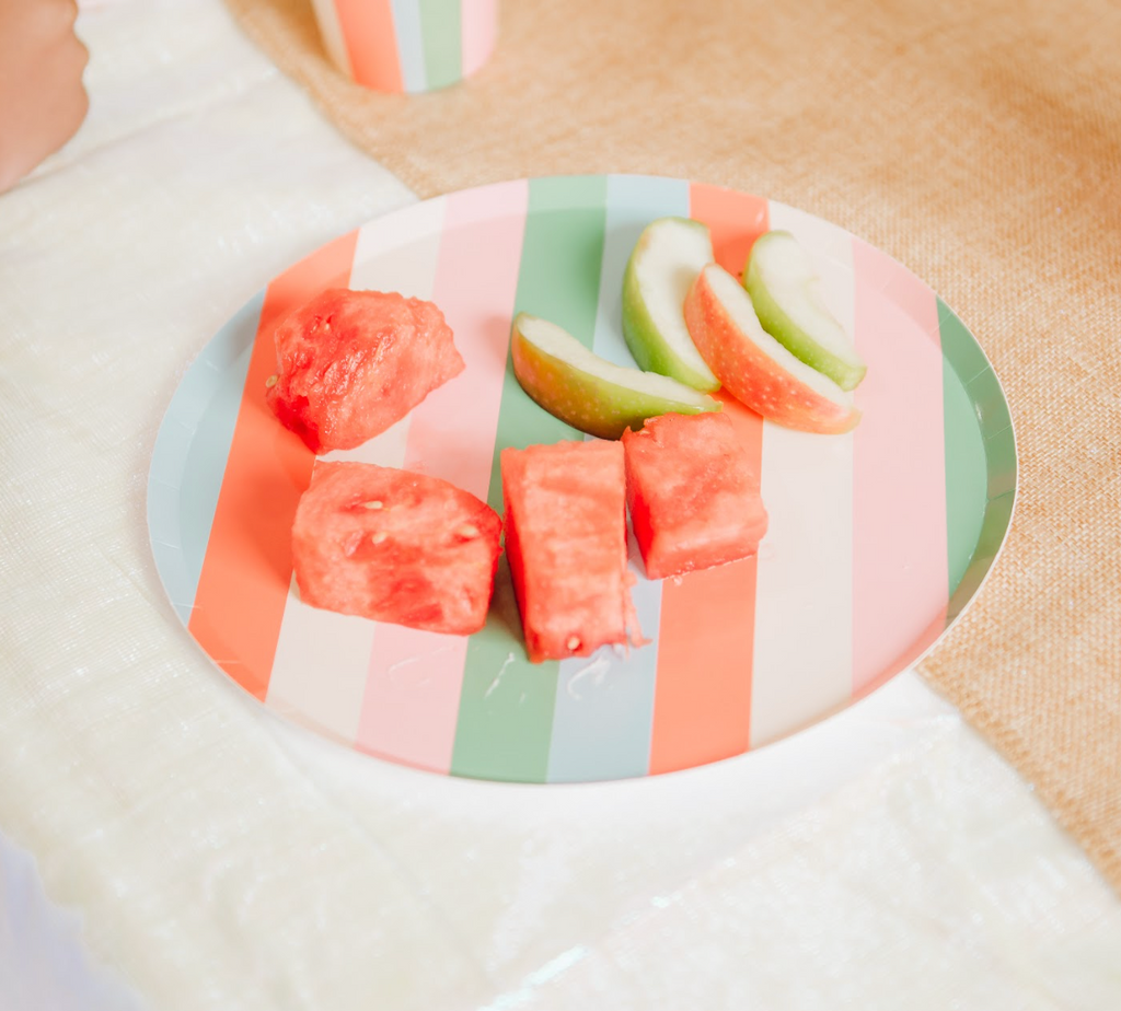 Striped Plates x12 Bright Bold Party Paper Plates Every Occasion