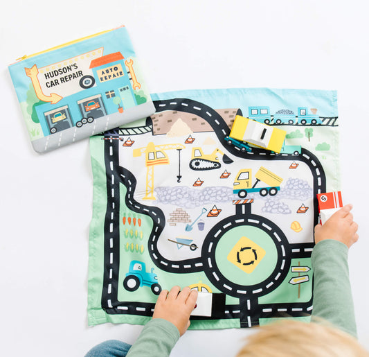 Toddler Toy Car Mat & Pouch: All-in-one Travel Entertainment!