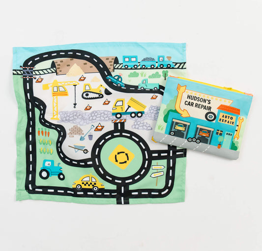 Toddler Toy Car Mat & Pouch: All-in-one Travel Entertainment!