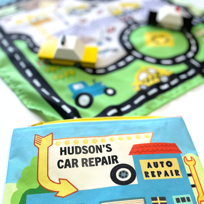 Toddler Toy Car Mat & Pouch: All-in-one Travel Entertainment!