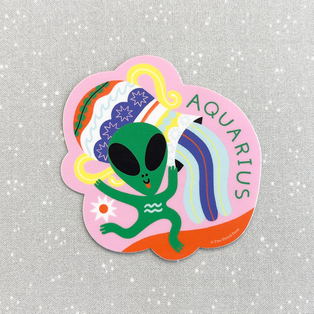 Aquarius Zodiac Vinyl Decal Sticker | Creative Quirky Alien