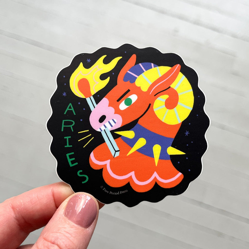 Aries Zodiac Vinyl Decal Sticker | Bold & Fiery Ram