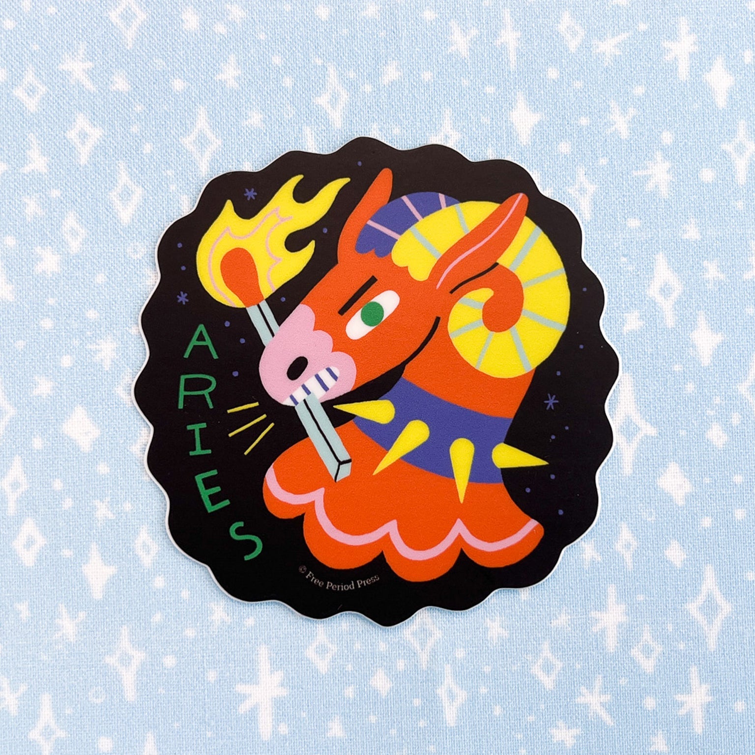 Aries Zodiac Vinyl Decal Sticker | Bold & Fiery Ram
