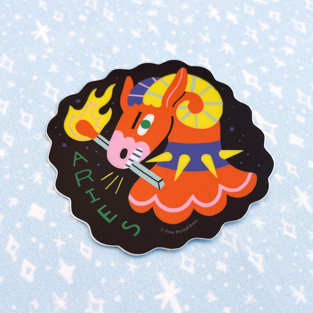 Aries Zodiac Vinyl Decal Sticker | Bold & Fiery Ram