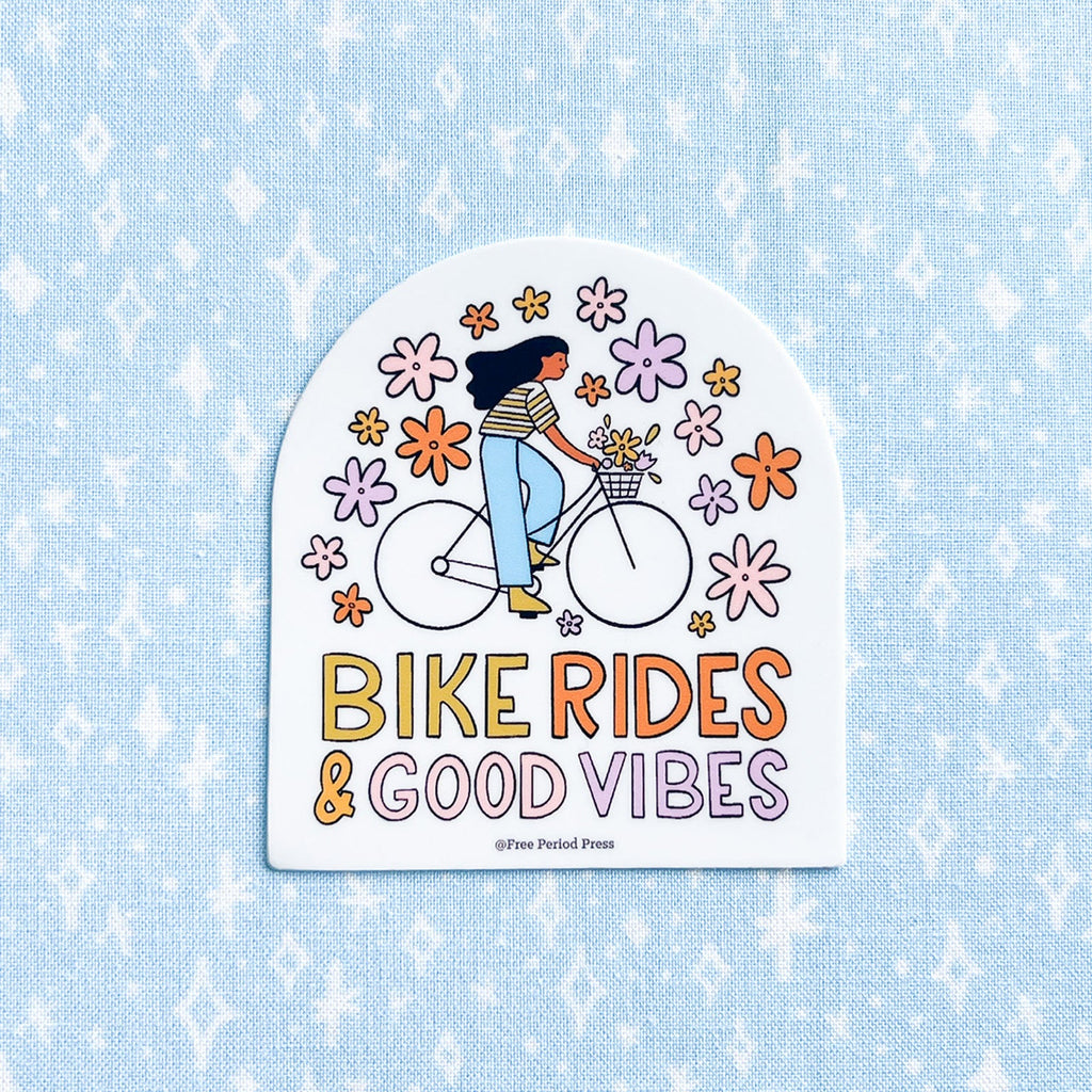Bike Rides and Good Vibes Vinyl Decal Sticker