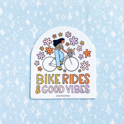Bike Rides and Good Vibes Vinyl Decal Sticker