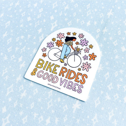 Bike Rides and Good Vibes Vinyl Decal Sticker