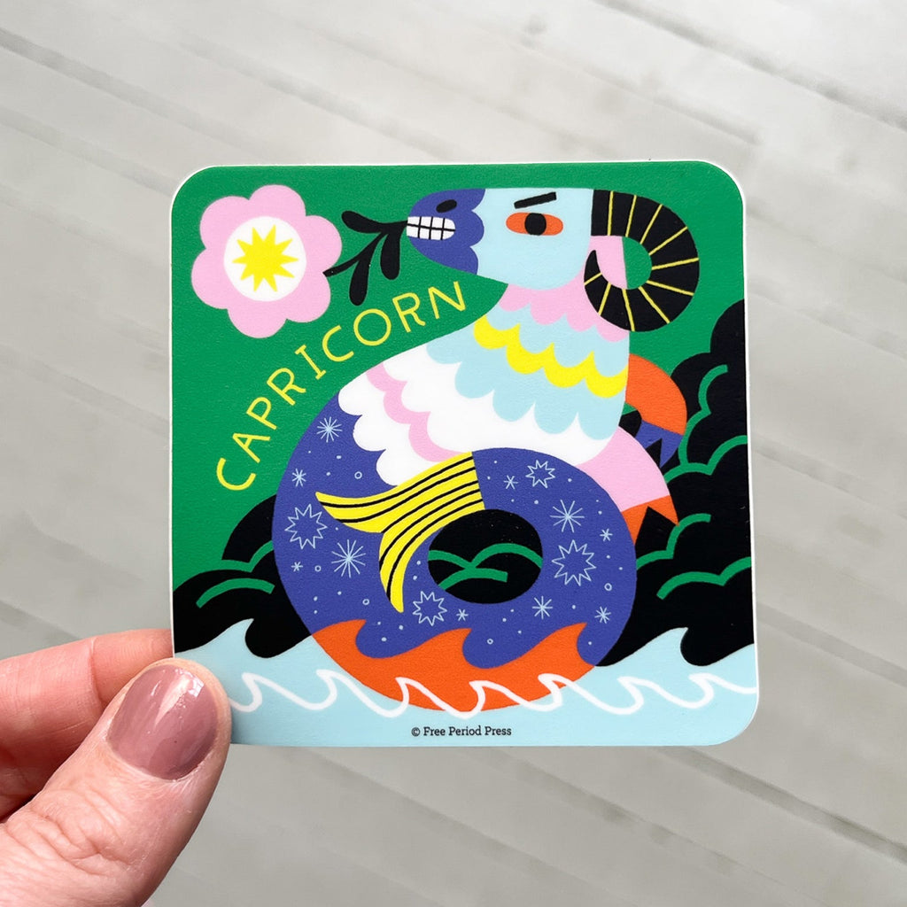 Capricorn Zodiac Vinyl Decal Sticker | Ambitious Mythical Sea-Goat